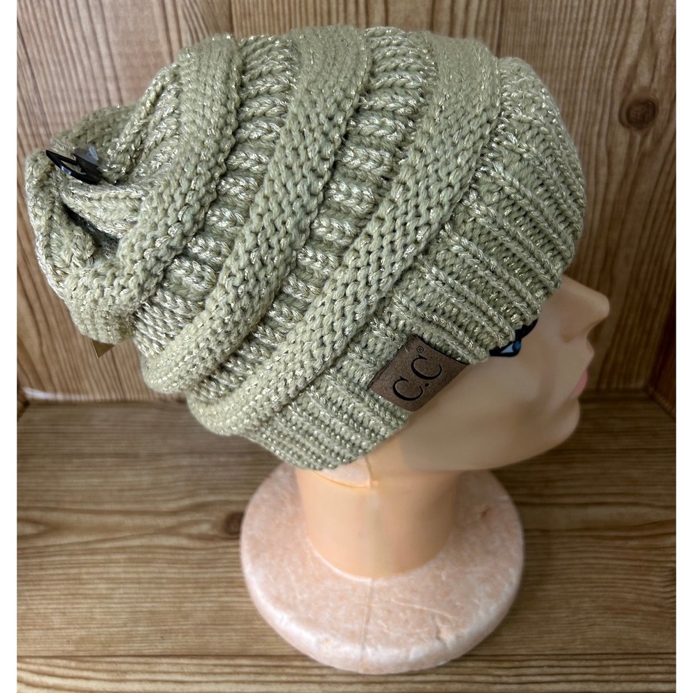 NEW C.C. Solid Classic CC‎ Beanie BEIGE Brown NWT
